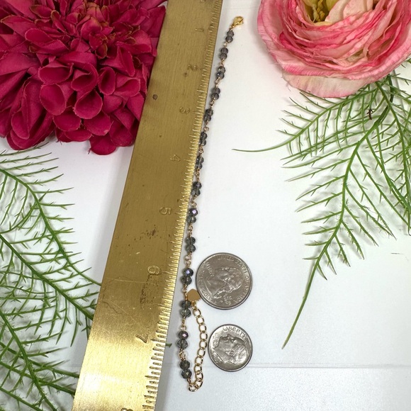 NEW⚜️Smoky Gray Crystal Hand Wired Bracelet - Picture 5 of 6